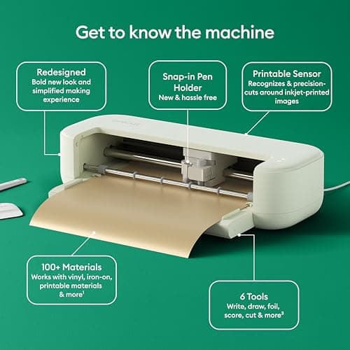 Cricut Explore® 5 Essential Bundle + Digital Content, Taupe - Precise Cutting Machine - Works with 100+ Materials - Sleek, Simplified Design - Includes Supplies for 65 Projects + Bonus Digital Content — view 9