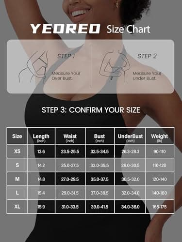 YEOREO SoftHue Women's Impact Halter Tank Top Longline Backless Scoop Neck Built-in Bra Sports Workout Gym Crop Top, Black, Medium — view 5