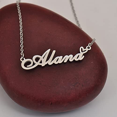 RONKAH Baby Custom Personalized Name Necklace Pendant Necklace with Heart Customized Necklace Best Gift for Women Christmas Valentine's Day Mother's Day Birthday AG — view 3