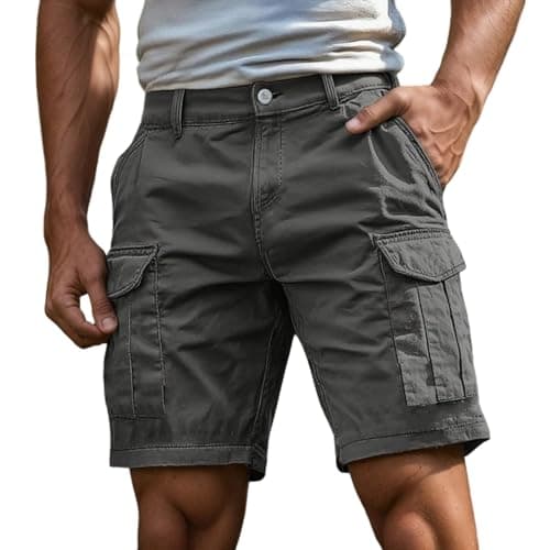 Cargo Shorts for Men 2026 Stretch Cotton Elastic Waist Work Short Summer Outdoor Relaxed Fit Golf Hiking Shorts with Pockets