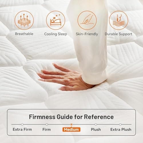 KYSHANN Queen Mattress,12 Inch Memory Foam Individual Pocket Spring Mattresses,Motion Isolation,Edge Support,Zoned Pressure Relief,Fiberglass Free, Medium Firm,Mattress in A Box — view 3
