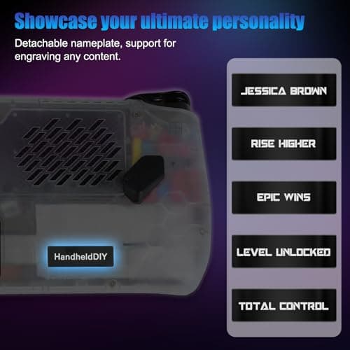 Cooling Modcase for ROG Ally - Back Plate Accessories, Heat Management Shell Case, Easy Installation Cover With Foldable Kickstand, and Custom Nameplate (Translucent) — view 5