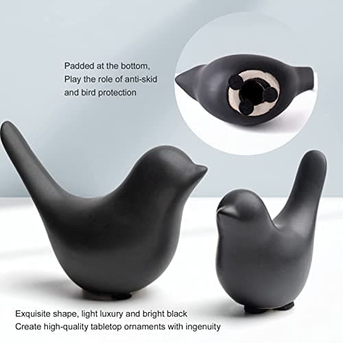 Notakia Small Birds Statues Black Home Decor Modern Style Decorative Ornaments for Living Room, Bedroom, Office Desktop, Cabinets