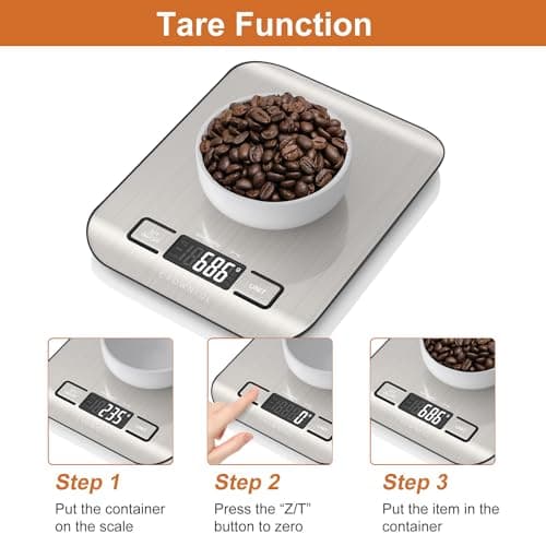 CROWNFUL Food Scale, 11lb Digital Kitchen Scales Weight Ounces and Grams for Cooking and Baking, 6 Units with Tare Function (Battery Included) — view 5