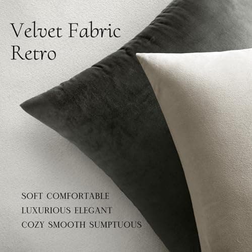 MIULEE Pack of 2 Velvet Decorative Throw Pillow Covers 20x20 Cream White — view 4