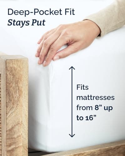 Twin XL 4 Piece Sheet Set - Cooling & Breathable Bed Sheets - Hotel Luxury Bed Sheets for Women, Men, Kids & Teens - Bedding with Deep Pockets & Easy Fit - Soft and Wrinkle Free - Twin XL White Sheets — view 3
