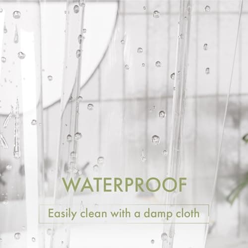 AmazerBath Shower Curtain Liner, 72x72 Clear Shower Curtain Liner, Waterproof Plastic Shower Liner, Cute Lightweight PEVA Shower Curtain for Bathroom with 3 Magnets and 12 Rustproof Metal Grommets — view 4