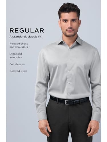 Van Heusen mens Regular Fit Poplin Solid Dress Shirt, White, 18.5 Neck 34 -35 Sleeve XX-Large US — view 4