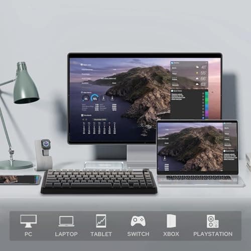 EPOMAKER X Aula F75 MAX Wireless Mechanical Keyboard with TFT Screen and Knob, Gasket Gaming Keyboard in 75% Layout, Hot Swappable, RGB Backlight, for PC/Mac/Linux (Black Gradient) — view 2