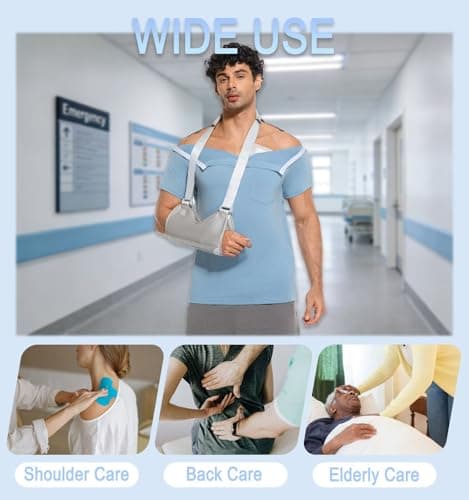 RefindWin Mens Post Shoulder Surgery Shirt Short Sleeve Tear Away Shirts Adaptive Clothing Men Chemo Port Shirts Blue XL — view 3