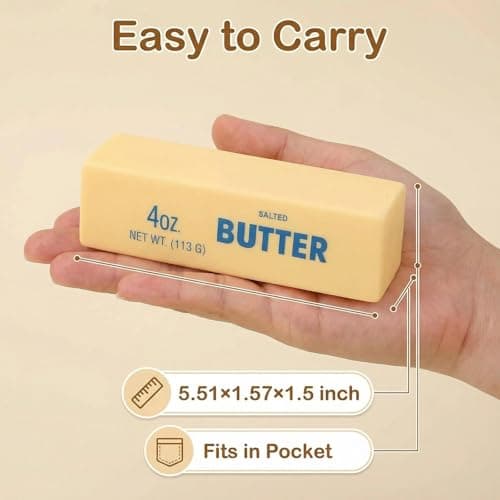 Slow Rebound Cute Butter Squeeze Stress Balls, 2026 New Squeeze Ball Realistic Butter Stick Soft Squeeze Toys, Upgrade Stress Relief Fidget Toys Wet Slow Rebound Stress Relief Toy (1, Yellow) (1Pcs) — view 3