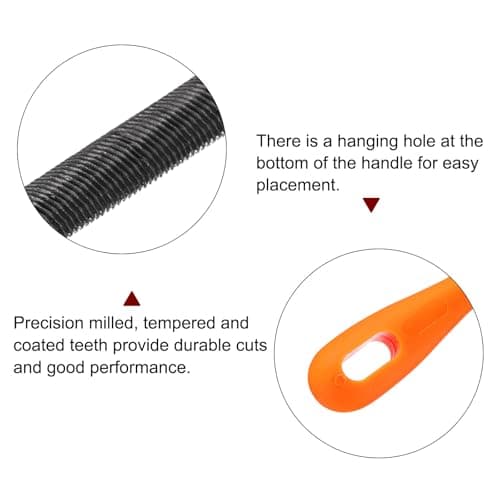HARFINGTON Chainsaw File 11/64"(4.5mm) Chrome Steel Double Cut Round Rasp with Plastic Handle for Chain Saw Polishing — view 3
