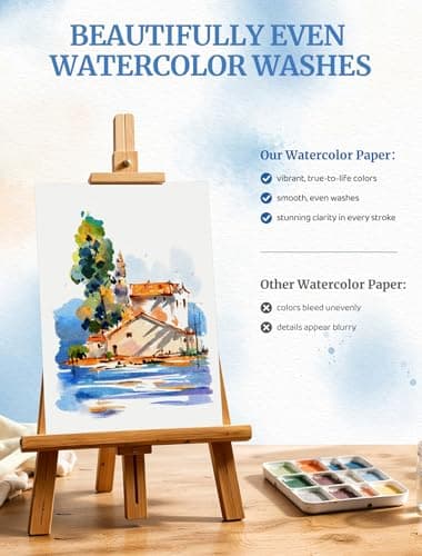 84 Sheets Watercolor Paper 5x7, 110 LB/230 GSM Water Color Paper 5 x 7, Cold Press Watercolor Paper Bulk, 5x7 Watercolor Paper Pad for Kids Adults, Art Paper for Painting, Sketching, Acrylic, Gouache — view 3