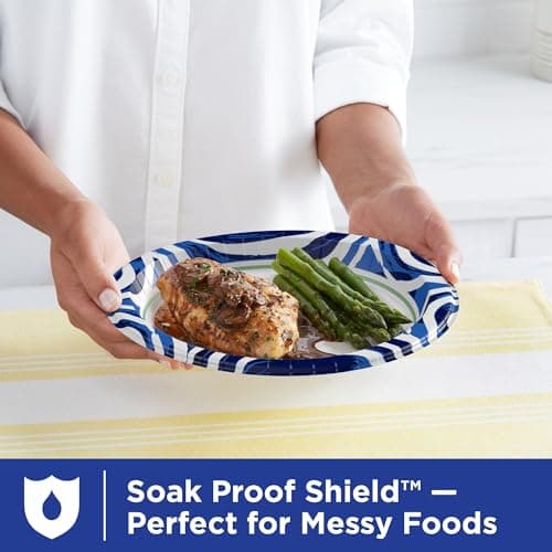 Dixie Ultra, Large Paper Plates, 10 Inch, 44 Count, 3X Stronger*, Heavy Duty, Microwave-Safe, Soak-Proof, Cut Resistant, Disposable Plates For Heavy, Messy Meals — view 2