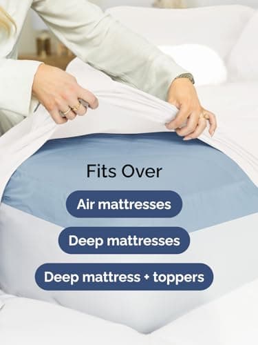 Extra Deep King Sheet Set - 6 Piece Breathable and Cooling Sheets - Hotel Luxury Bed Sheets Set - Easy & Secure Fit - Soft, Wrinkle Free and Comfy Sheets Set - White Sheet Set with Extra Deep Pockets — view 5
