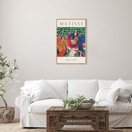 Matisse Wall Art Framed Mid Century Modern Wall Art Decor Aesthetic Pictures - Minimalist Canvas Prints - Gallery Henri Matisse Canvas painting 12"x16" Natural Framed — view 3