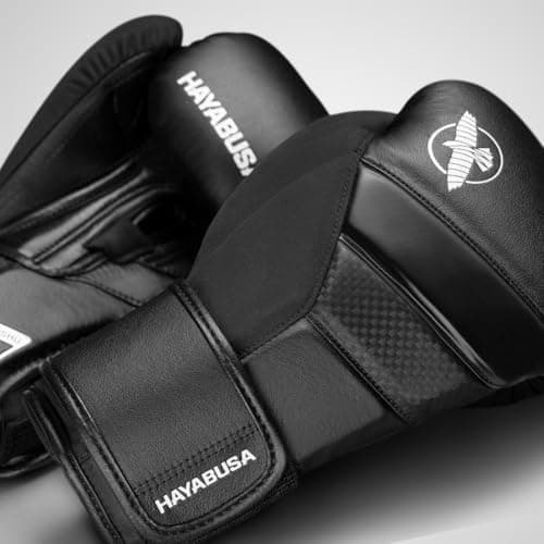 Hayabusa T3 Boxing Gloves for Men and Women Wrist and Knuckle Protection, Dual-X Hook and Loop Closure, Splinted Wrist Support, 5 Layer Foam Knuckle Padding - Black, 16 oz — view 4