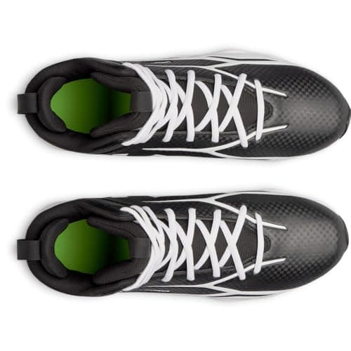 Under Armour Men's Spotlight Hammer Football Cleats, (001) Black/White/White, 9, US — view 2