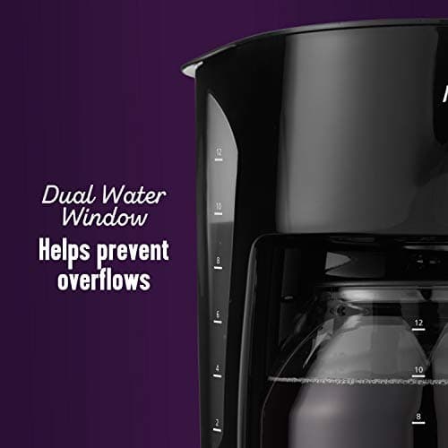 Mr. Coffee Black Coffee Maker, 12 Cups, with Auto Pause and Glass Carafe, Perfect for Home and Office Use — view 2