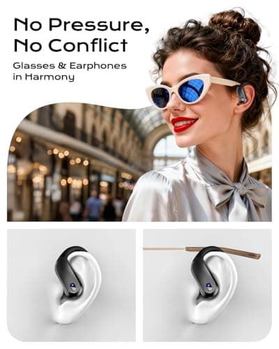 Wireless Earbuds Bluetooth 5.3 Sport Headphones with Earhooks,IPX7 Waterproof Earphones,48H Playtime Earbuds,Lightweight 7.8g,Noise Cancelling Mic Bluetooth Headphones for Running & Workout-Black — view 5
