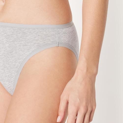 Amazon Essentials Women's Cotton Spandex High Leg Brief Underwear, Breathable, Pack of 6, Medium Grey Heather, Small — view 3