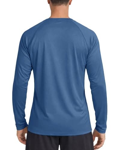 Boladeci Mens Swim Shirts Rash Guard Long Sleeve UPF 50+ UV Protection Clothing SPF Sun Shirts Block Sun-Screen T-Shirts Tops for Men Hiking Water Fishing Blue Grey — view 5