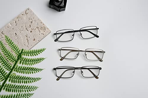 Eyekepper 3-pack Readers Men Rectangular Spring Temple Large Metal Reading Glasses - Mix +2.25 — view 5