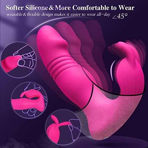 Adult Sex Toys Women Sex Toy - 3IN1 Wearable Vibrator Adult Toys with 9 Vibrating Rabbit Ears & 9 Thrusting Dildo Clitoral Dildos G Spot Vibrators Couples Sex Machine — view 2