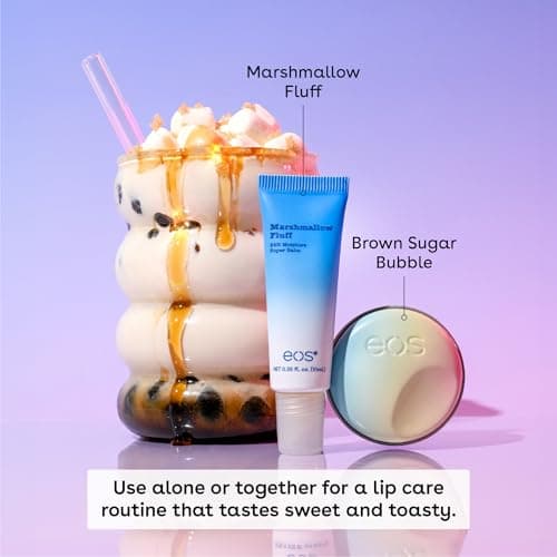 eos Flavor Lab Secret Menu Gift Set - Brown Sugar Boba Lip Scrub Exfoliator & 24H Moisture Super Balm, Limited-Edition Lip Treatment, Nourishing, 2-Pack — view 2