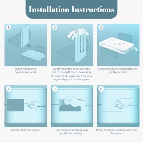 Utopia Bedding Mattress Protector Zippered Full XL Size, 100% Waterproof Bed Bug and Dust Mite Proof Mattress Encasement, Absorbent 6 Sided Mattress Cover — view 5