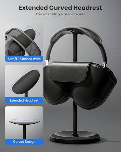 Tiiletzote Headphone Stand, Desktop Headset Holder, Black — view 4