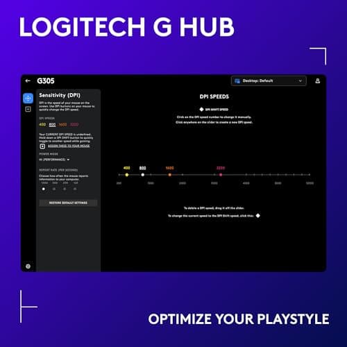 Logitech G305 Lightspeed Wireless Gaming Mouse, Hero Sensor, 12,000 DPI, Lightweight, 6 Programmable Buttons, 250h Battery, On-Board Memory, Compatible with PC, Mac - Mint — view 4