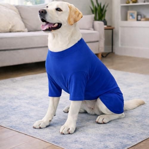 ADKLHX Dog Full Bodysuit – Stretchy Yoga Fabric 4-Leg Dog Pajamas, Breathable & Lightweight Dog Onesie for Indoor & Outdoor, Shedding Control & Travel Wear Royal Blue 2XL — view 5