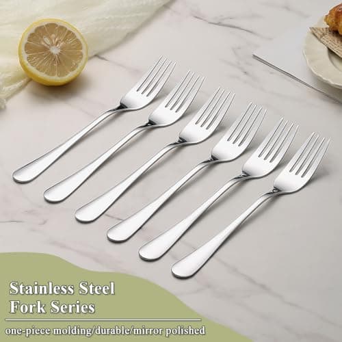Berglander Dinner Forks Set 12pcs 18.5cm, Stainless Steel Table Fork, Dessert Salad Forks, Flatware Silverware Fork for Restaurant, Hotel, Bulk Value, Affordable, Dishwasher Safe — view 2