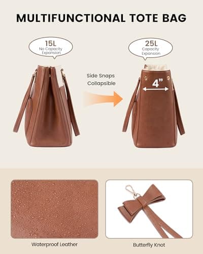 LOVEVOOK Work Tote Bag with Lunch Compartment, 3 in 1 Laptop Tote Bag for Women with Giant Tumbler Holder for Teacher, Nurse, Travel, Office, Daily — view 3