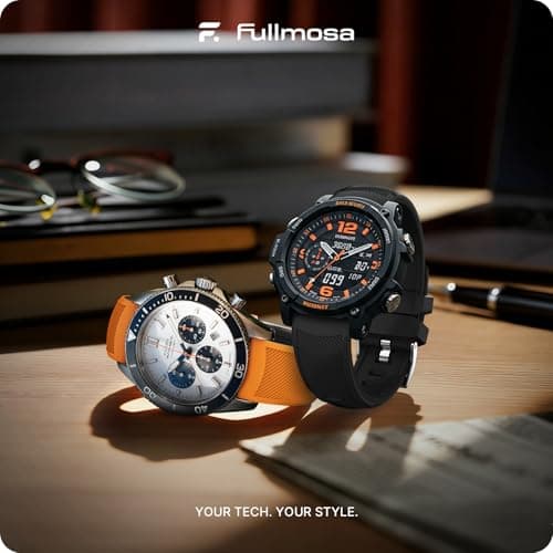 Fullmosa 2 Pack Silicone Watch Bands 20mm 22mm Quick Release Watch Straps for Men Women, Soft Rubber Replacement Band Compatible with Garmin Seiko Samsung Galaxy with Stainless Steel Buckle, Includes Spring Bar Tool,20mm,Black/Black-Orange/Silver Buckle