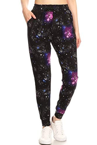 Leggings Depot Women's Relaxed fit Jogger Pants - Track Cuff Sweatpants with Pockets-S756, X-Large, Purple Cosmos