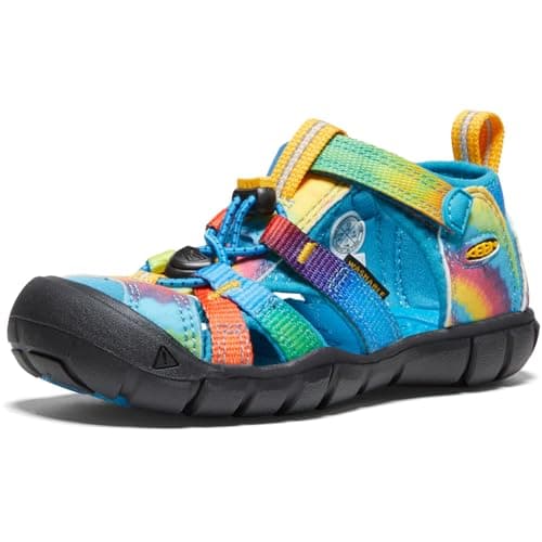 KEEN Little Kid's Seacamp 2 CNX Closed Toe Sandal, Vivid Blue/Original Tie Dye, 11 LK (Little Kid's) US