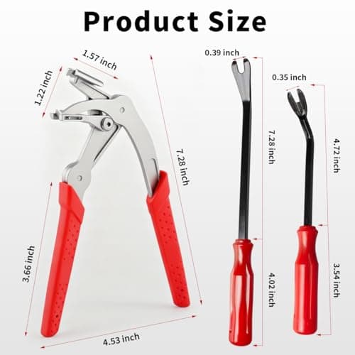 TSSOUB Car Clip Pliers, Auto Fastener Clip Removal Pliers, Panel Clip Removal Tool with 2Pcs Stainless Steel Fastener Remover for Removing Automotive Plastic Clips Trim Bumpers