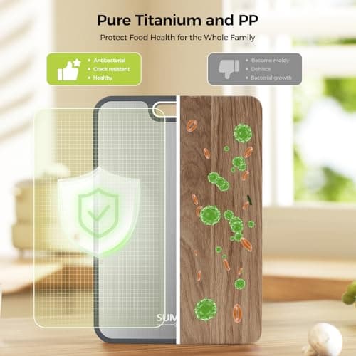 Titanium Cutting Board for Kitchen, Cutting Board Double Sided Food Grade, Pure Titanium/PP, Easy to Clean Large Size 15”×10.3” — view 2