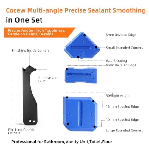 Caulk Gun Kit, Smooth Silicone Caulking Gun and Caulk Remover Tool, Sealant Finishing Tool Grout Scraper for Kitchen Bathroom Window Sink Joint, All in One with Gift Box — view 5