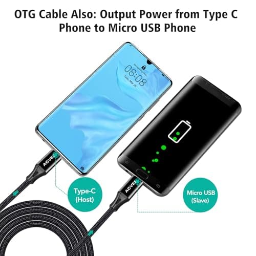 AGVEE 10ft USB-C to Micro USB Cable — view 2