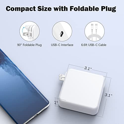 Mac Book Pro Charger - 120W USB C Fast Charger Adapter Compatible with MacBook Pro & MacBook Air 13, 14, 15, 16 inch, iPad Pro, Samsung Galaxy and All USB C Device — view 4