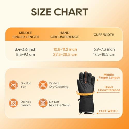Hoglaves Winter Gloves for Men Women, Windproof Waterproof Ski Gloves, Cold Weather Glove with Touchscreen Thermal Anti-Slip for Cycling Motorcycle Snowboarding