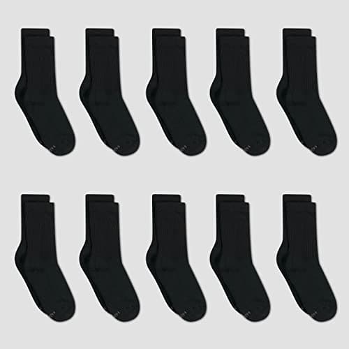 Hanes Women's Crew Sock, Pack of 10 Dress Casual Socks, Black, 9 11 US — view 2