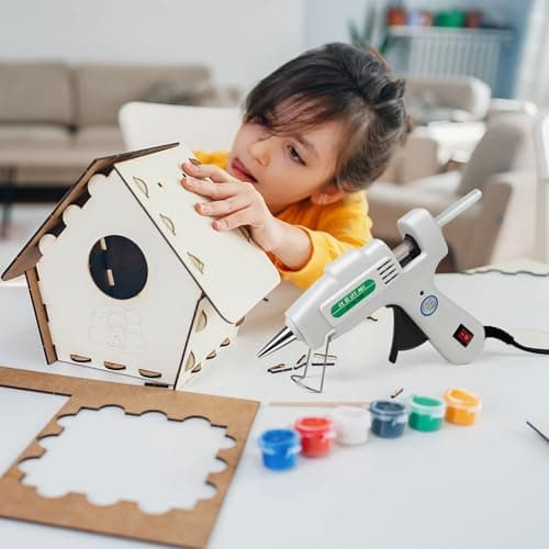 SHJADE Hot Glue Gun with 30 Glue Sticks, 20W Mini Hot Melt Gun Kit(White) — view 6