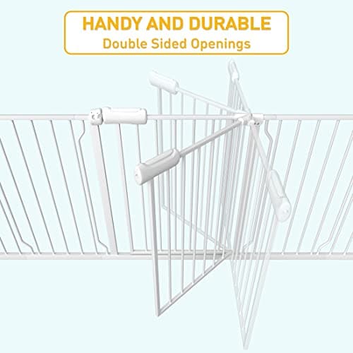 Fairy Baby Narrow Baby Gate 24-27 Inch Auto Close Child Safety Gates for Stairs Banister Doorways Hallway, Pure White — view 5