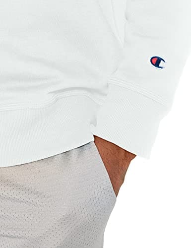 Champion Men's Powerblend Pullover Sweatshirt, White, Large — view 2