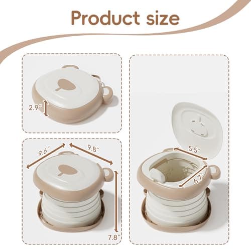 AKIMRABY Travel Potty Seat for Toddler，Foldable Car Potty for Toddler, Portable Toilet Seat for Kids with Potty Liners, Absorbent Pads, Portable Potty Seat for Toddler Travel, Camping And Outdoor Use — view 5