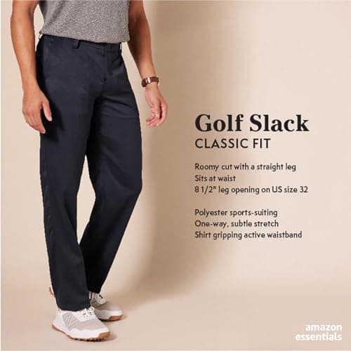 Amazon Essentials Men's Classic-Fit Stretch Golf Pant, Navy, 36W x 32L
